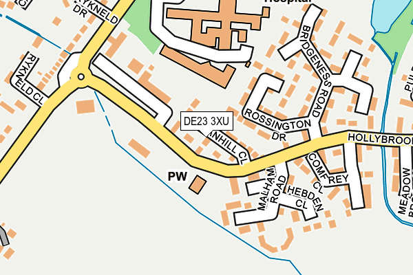 DE23 3XU map - OS OpenMap – Local (Ordnance Survey)