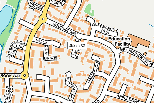 DE23 3XX map - OS OpenMap – Local (Ordnance Survey)