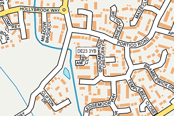 DE23 3YB map - OS OpenMap – Local (Ordnance Survey)