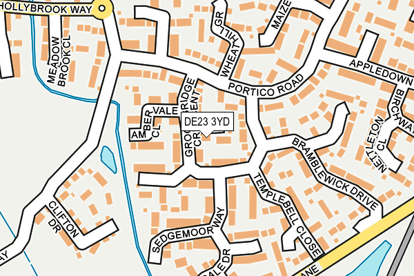 DE23 3YD map - OS OpenMap – Local (Ordnance Survey)