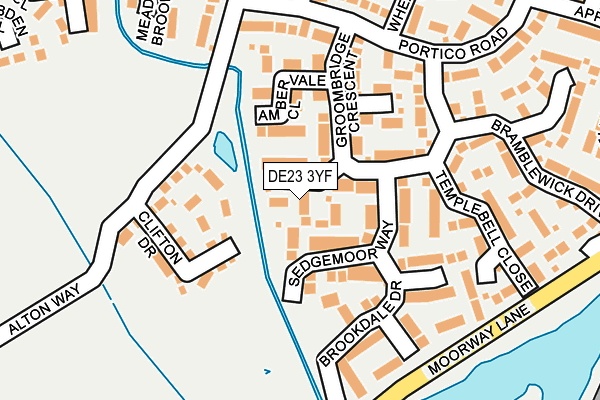 DE23 3YF map - OS OpenMap – Local (Ordnance Survey)