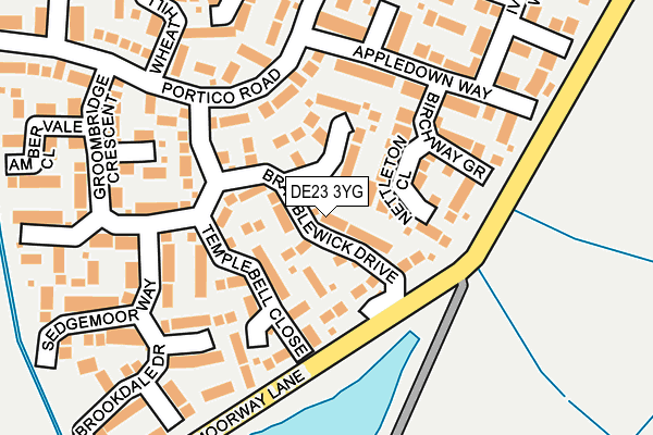 DE23 3YG map - OS OpenMap – Local (Ordnance Survey)