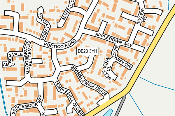 DE23 3YH map - OS OpenMap – Local (Ordnance Survey)