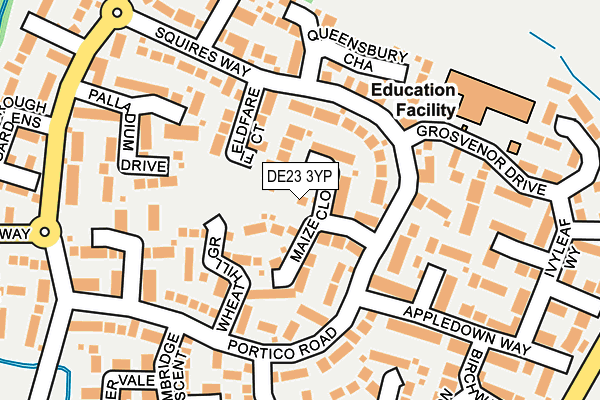DE23 3YP map - OS OpenMap – Local (Ordnance Survey)