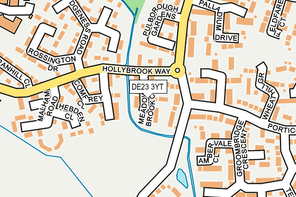 DE23 3YT map - OS OpenMap – Local (Ordnance Survey)