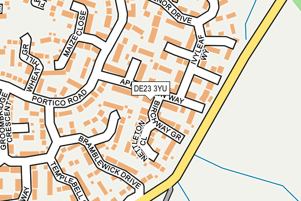 DE23 3YU map - OS OpenMap – Local (Ordnance Survey)