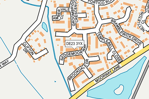 DE23 3YX map - OS OpenMap – Local (Ordnance Survey)