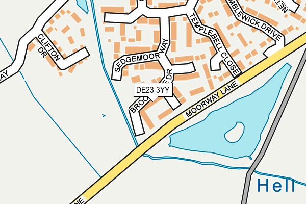 DE23 3YY map - OS OpenMap – Local (Ordnance Survey)