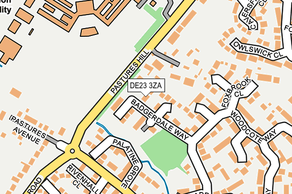 DE23 3ZA map - OS OpenMap – Local (Ordnance Survey)