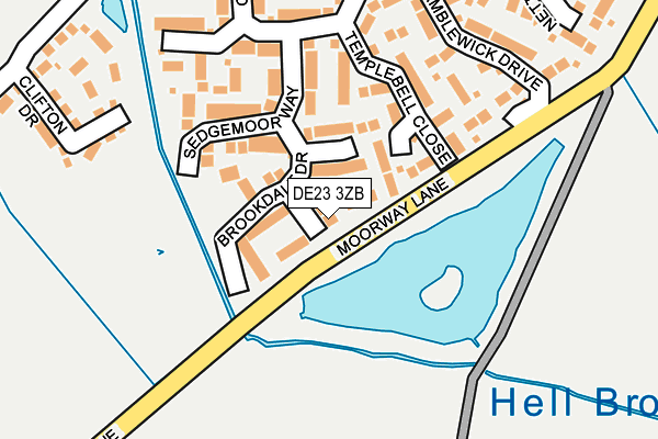 DE23 3ZB map - OS OpenMap – Local (Ordnance Survey)