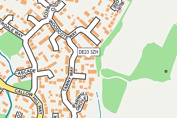 DE23 3ZH map - OS OpenMap – Local (Ordnance Survey)