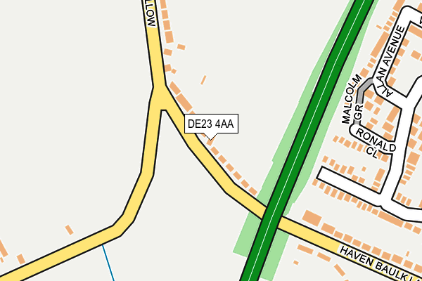 DE23 4AA map - OS OpenMap – Local (Ordnance Survey)