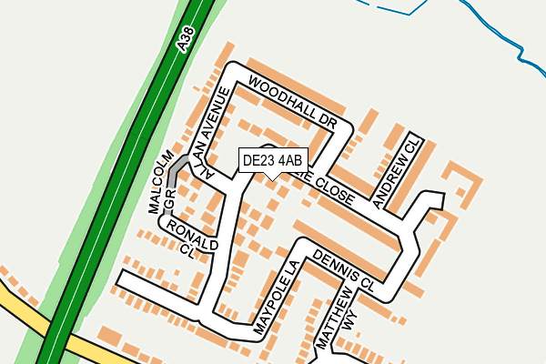 DE23 4AB map - OS OpenMap – Local (Ordnance Survey)
