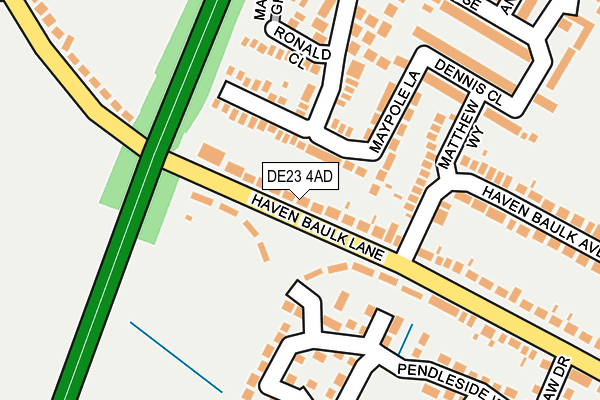 DE23 4AD map - OS OpenMap – Local (Ordnance Survey)
