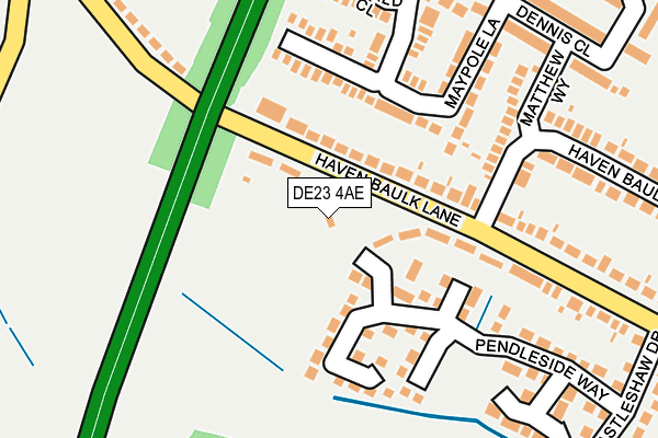 DE23 4AE map - OS OpenMap – Local (Ordnance Survey)