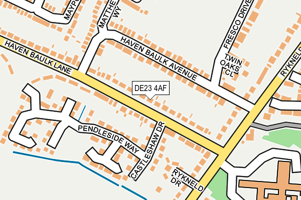 DE23 4AF map - OS OpenMap – Local (Ordnance Survey)