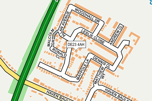 DE23 4AH map - OS OpenMap – Local (Ordnance Survey)