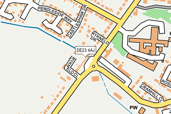 DE23 4AJ map - OS OpenMap – Local (Ordnance Survey)