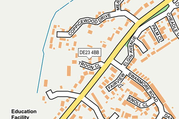 DE23 4BB map - OS OpenMap – Local (Ordnance Survey)