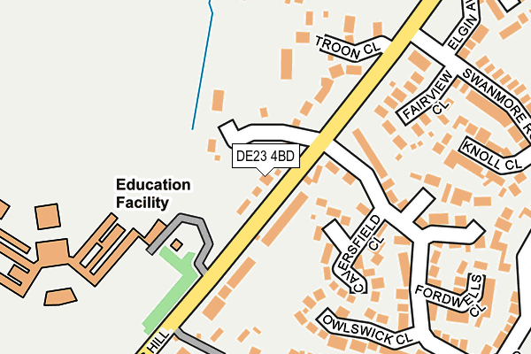 DE23 4BD map - OS OpenMap – Local (Ordnance Survey)