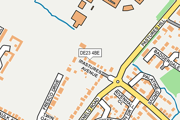 DE23 4BE map - OS OpenMap – Local (Ordnance Survey)