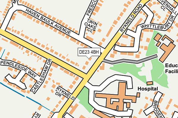 DE23 4BH map - OS OpenMap – Local (Ordnance Survey)