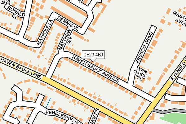 DE23 4BJ map - OS OpenMap – Local (Ordnance Survey)