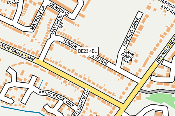 DE23 4BL map - OS OpenMap – Local (Ordnance Survey)