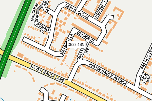 DE23 4BN map - OS OpenMap – Local (Ordnance Survey)