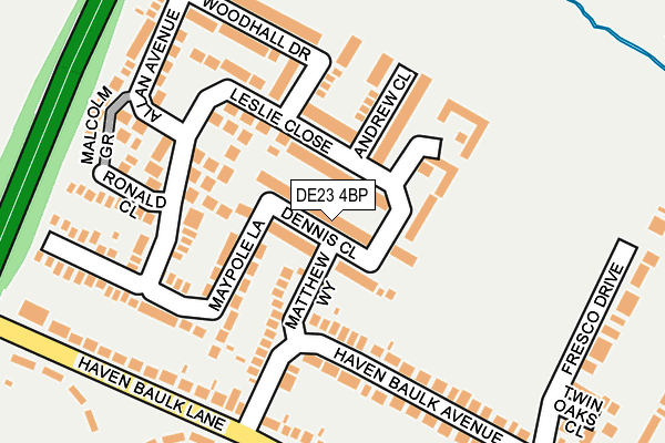 DE23 4BP map - OS OpenMap – Local (Ordnance Survey)