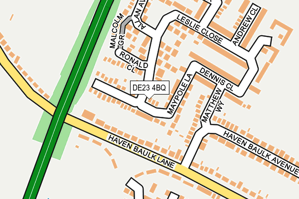 DE23 4BQ map - OS OpenMap – Local (Ordnance Survey)