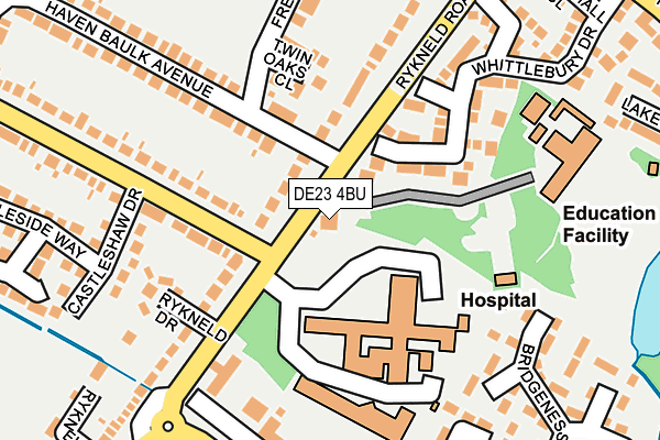 DE23 4BU map - OS OpenMap – Local (Ordnance Survey)