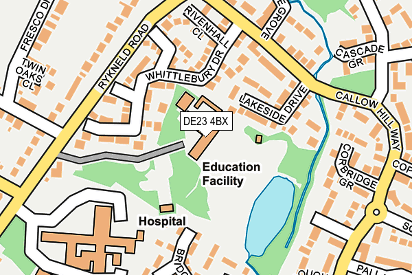 DE23 4BX map - OS OpenMap – Local (Ordnance Survey)