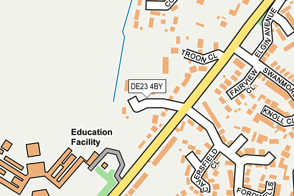 DE23 4BY map - OS OpenMap – Local (Ordnance Survey)