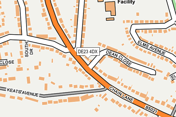 DE23 4DX map - OS OpenMap – Local (Ordnance Survey)