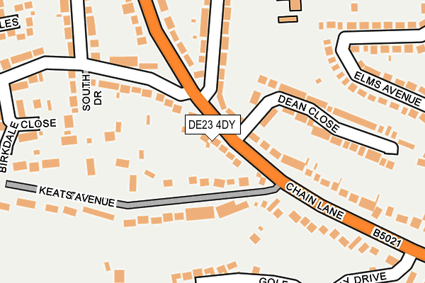 DE23 4DY map - OS OpenMap – Local (Ordnance Survey)