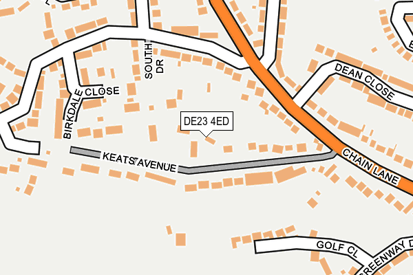 DE23 4ED map - OS OpenMap – Local (Ordnance Survey)