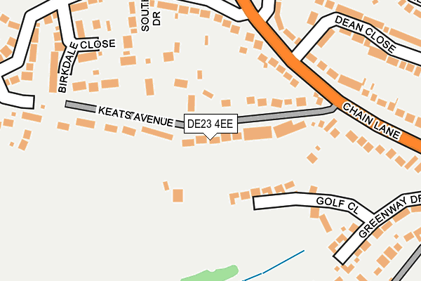 DE23 4EE map - OS OpenMap – Local (Ordnance Survey)