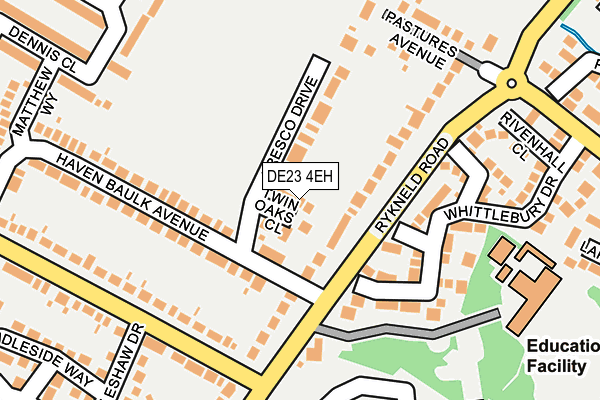 DE23 4EH map - OS OpenMap – Local (Ordnance Survey)
