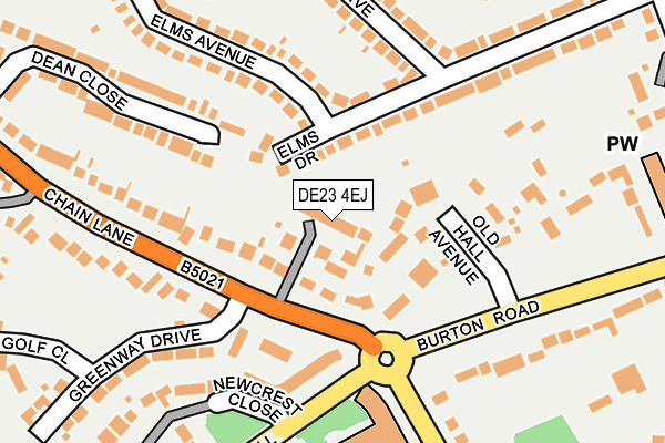 DE23 4EJ map - OS OpenMap – Local (Ordnance Survey)