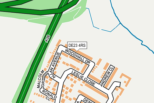 DE23 4RS map - OS OpenMap – Local (Ordnance Survey)