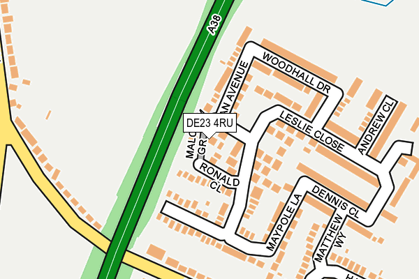 DE23 4RU map - OS OpenMap – Local (Ordnance Survey)