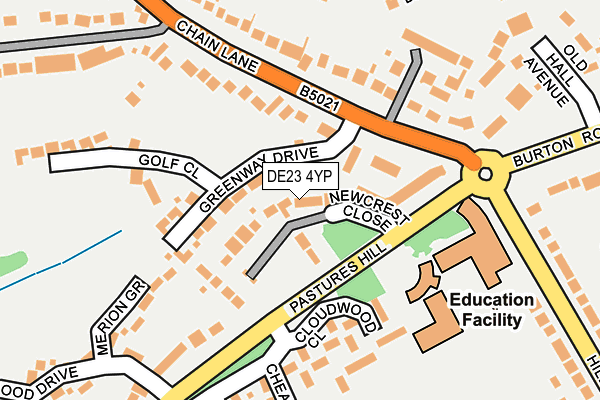 DE23 4YP map - OS OpenMap – Local (Ordnance Survey)