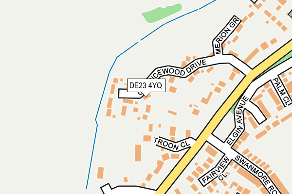 DE23 4YQ map - OS OpenMap – Local (Ordnance Survey)