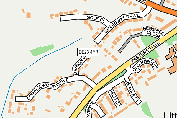 DE23 4YR map - OS OpenMap – Local (Ordnance Survey)