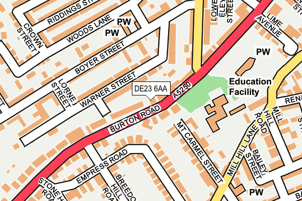 DE23 6AA map - OS OpenMap – Local (Ordnance Survey)