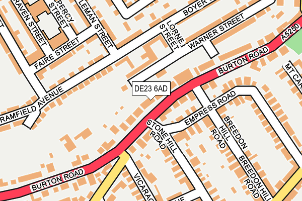 DE23 6AD map - OS OpenMap – Local (Ordnance Survey)