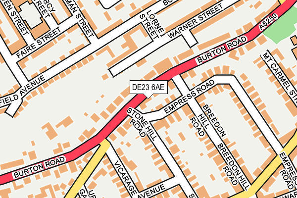 DE23 6AE map - OS OpenMap – Local (Ordnance Survey)