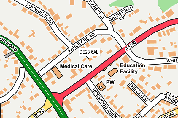 DE23 6AL map - OS OpenMap – Local (Ordnance Survey)