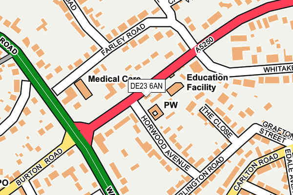 DE23 6AN map - OS OpenMap – Local (Ordnance Survey)